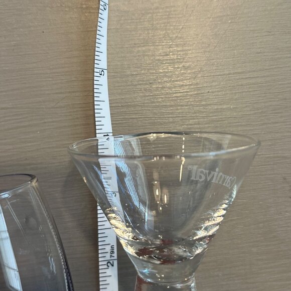 5 Carnival Cruise Line Souvenir Shot Glasses Clear Blue Green Turquoise - Picture 12 of 13